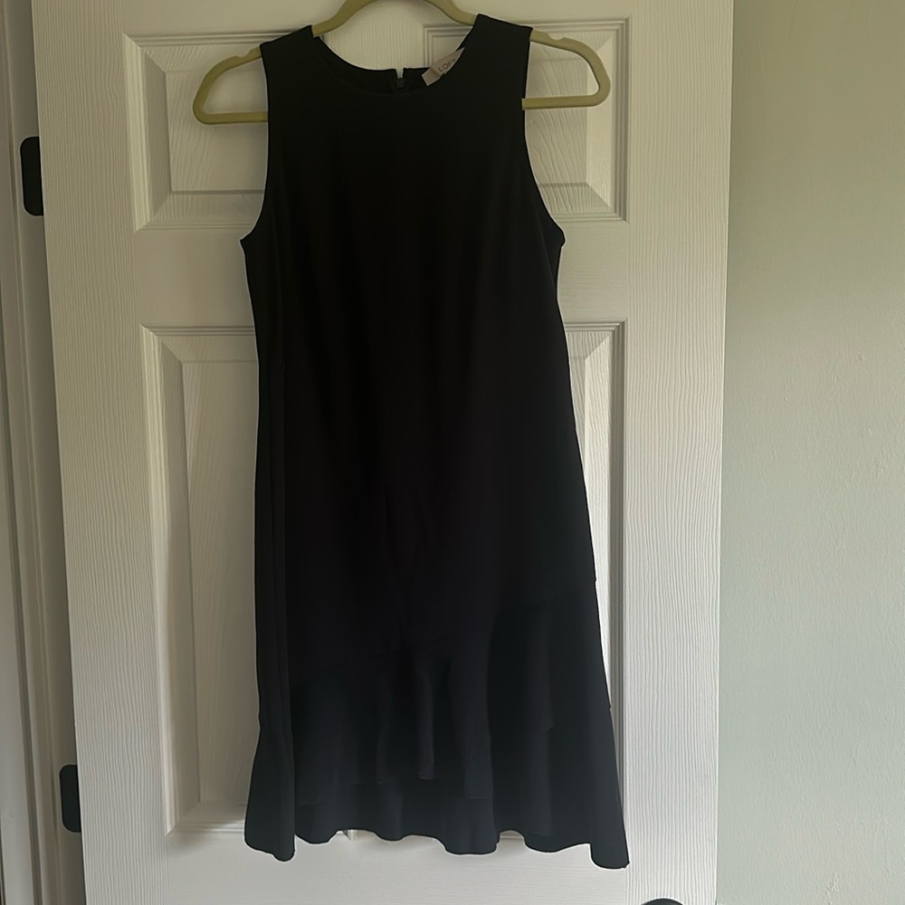 LOFT sleeveless dress with ruffle bottom